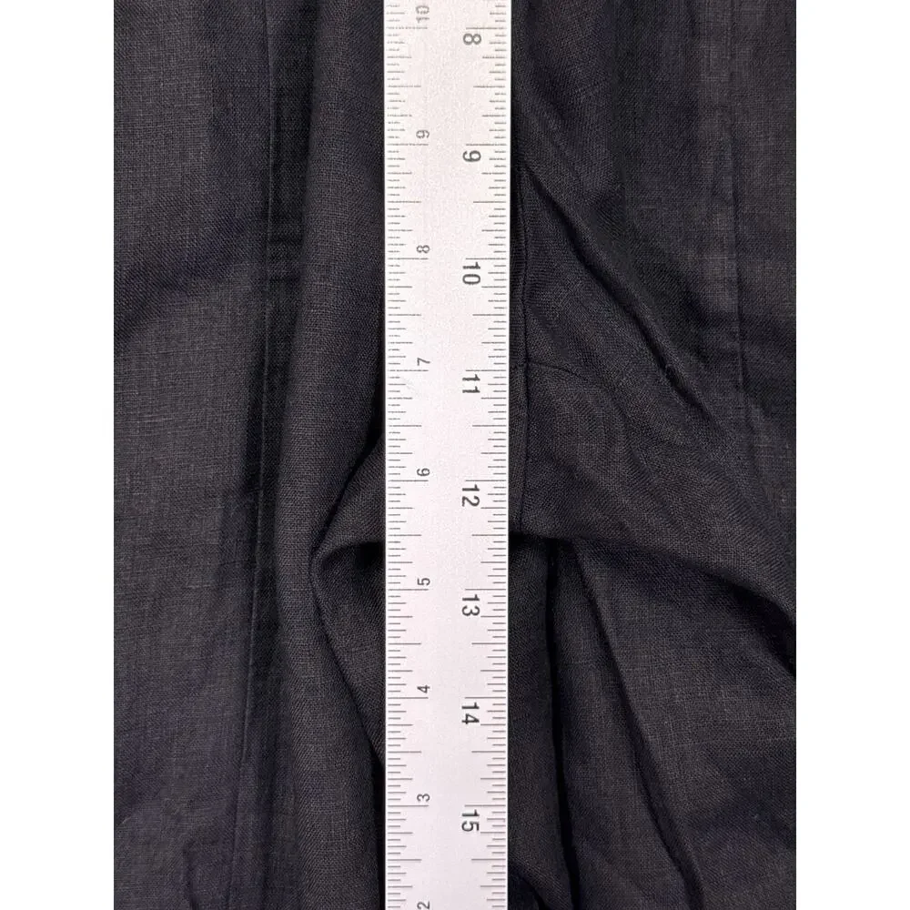 Quince 100% European Linen Tapered Ankle Pants XS Womens Black Pull On